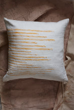 Load image into Gallery viewer, 50 x 50 Handmade woven cotton cream cushion cover with abstract yellow design