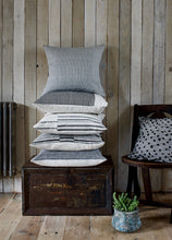 Load image into Gallery viewer, Stack of handmade black white pattern cotton cushion covers