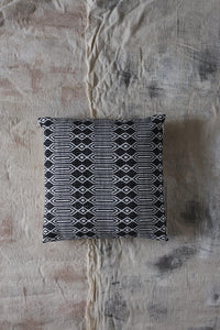 Handmade cotton black and white cushion cover front side