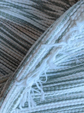 Load image into Gallery viewer, Handmade handwoven white and grey rug close up