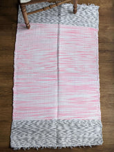 Load image into Gallery viewer, Handmade handwoven cotton pink grey pattern rug