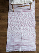 Load image into Gallery viewer, Handwoven handmade purple white cotton rug