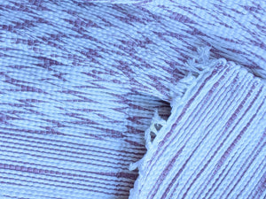 Handwoven handmade purple white cotton rug close details