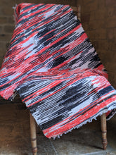 Load image into Gallery viewer, handmade woven cotton sustainable red and black striped rug
