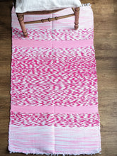 Load image into Gallery viewer, Handmade, woven pink and white rug