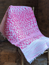 Load image into Gallery viewer, Handmade, woven pink and white rug